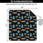 Astronaut And Space Pixel Pattern Print Futon Protector