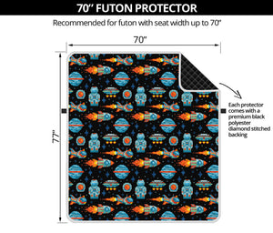 Astronaut And Space Pixel Pattern Print Futon Protector