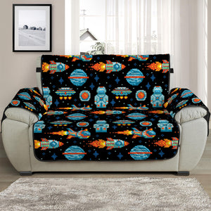 Astronaut And Space Pixel Pattern Print Half Sofa Protector