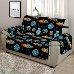 Astronaut And Space Pixel Pattern Print Half Sofa Protector