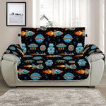 Astronaut And Space Pixel Pattern Print Half Sofa Protector