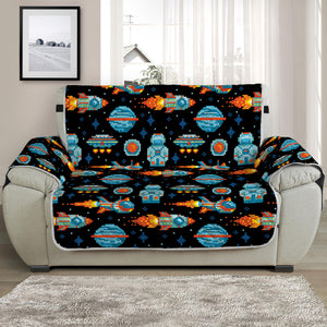 Astronaut And Space Pixel Pattern Print Half Sofa Protector