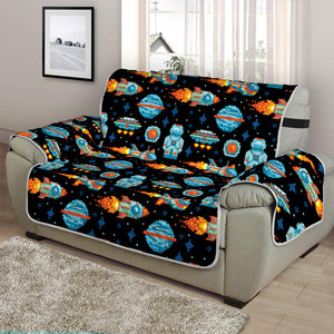 Astronaut And Space Pixel Pattern Print Half Sofa Protector