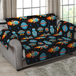 Astronaut And Space Pixel Pattern Print Loveseat Protector