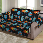 Astronaut And Space Pixel Pattern Print Loveseat Protector