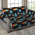 Astronaut And Space Pixel Pattern Print Loveseat Protector