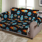 Astronaut And Space Pixel Pattern Print Loveseat Protector