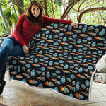 Astronaut And Space Pixel Pattern Print Quilt