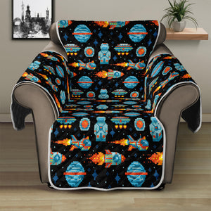 Astronaut And Space Pixel Pattern Print Recliner Protector