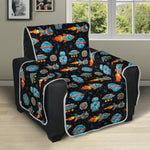 Astronaut And Space Pixel Pattern Print Recliner Protector