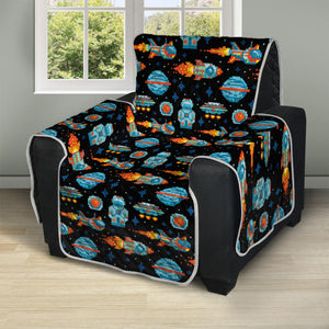 Astronaut And Space Pixel Pattern Print Recliner Protector