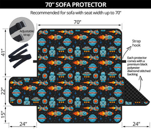 Astronaut And Space Pixel Pattern Print Sofa Protector