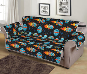 Astronaut And Space Pixel Pattern Print Sofa Protector