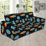 Astronaut And Space Pixel Pattern Print Sofa Slipcover