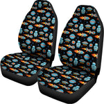 Astronaut And Space Pixel Pattern Print Universal Fit Car Seat Covers