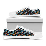 Astronaut And Space Pixel Pattern Print White Low Top Shoes