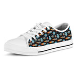 Astronaut And Space Pixel Pattern Print White Low Top Shoes