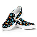 Astronaut And Space Pixel Pattern Print White Slip On Sneakers