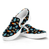 Astronaut And Space Pixel Pattern Print White Slip On Shoes