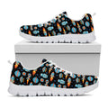 Astronaut And Space Pixel Pattern Print White Running Shoes