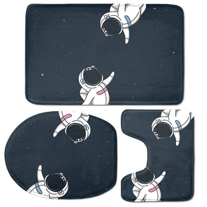 Astronaut Couple In Space Print 3 Piece Bath Mat Set