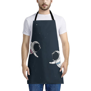 Astronaut Couple In Space Print Apron