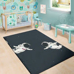 Astronaut Couple In Space Print Area Rug