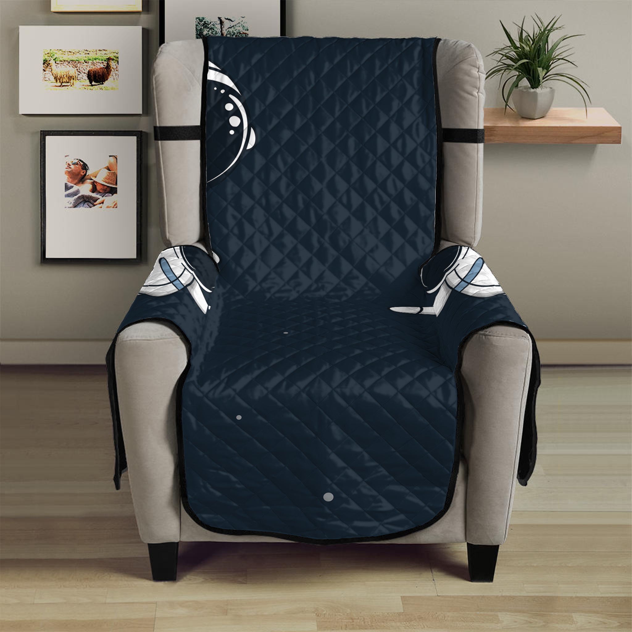 Astronaut Couple In Space Print Armchair Protector