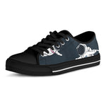 Astronaut Couple In Space Print Black Low Top Shoes 