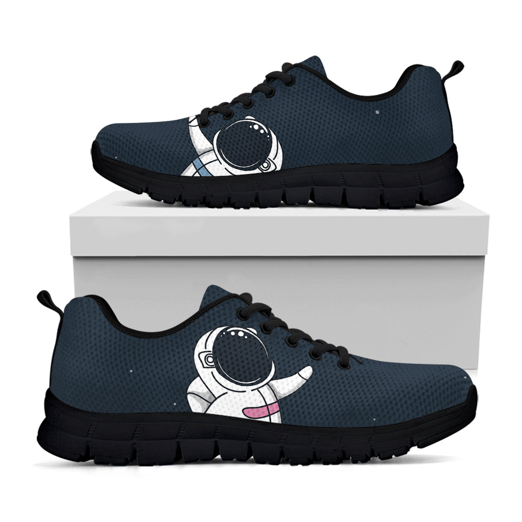 Astronaut Couple In Space Print Black Sneakers