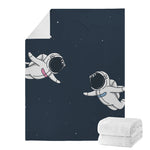 Astronaut Couple In Space Print Blanket