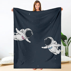 Astronaut Couple In Space Print Blanket