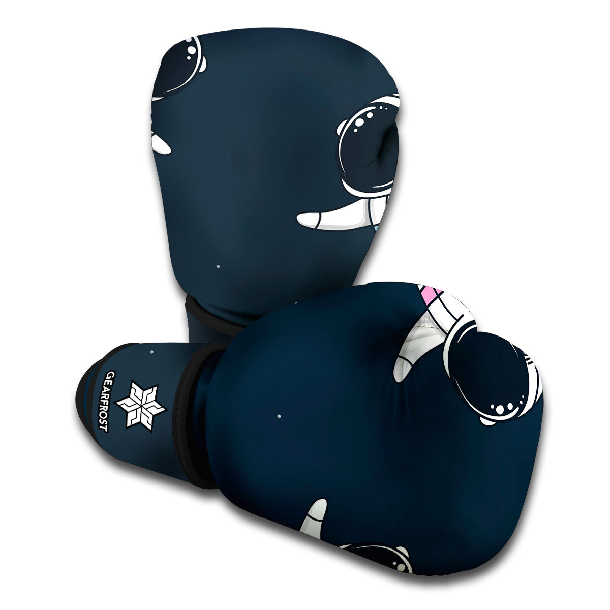 Astronaut Couple In Space Print Boxing Gloves