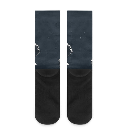 Astronaut Couple In Space Print Crew Socks