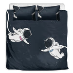 Astronaut Couple In Space Print Duvet Cover Bedding Set