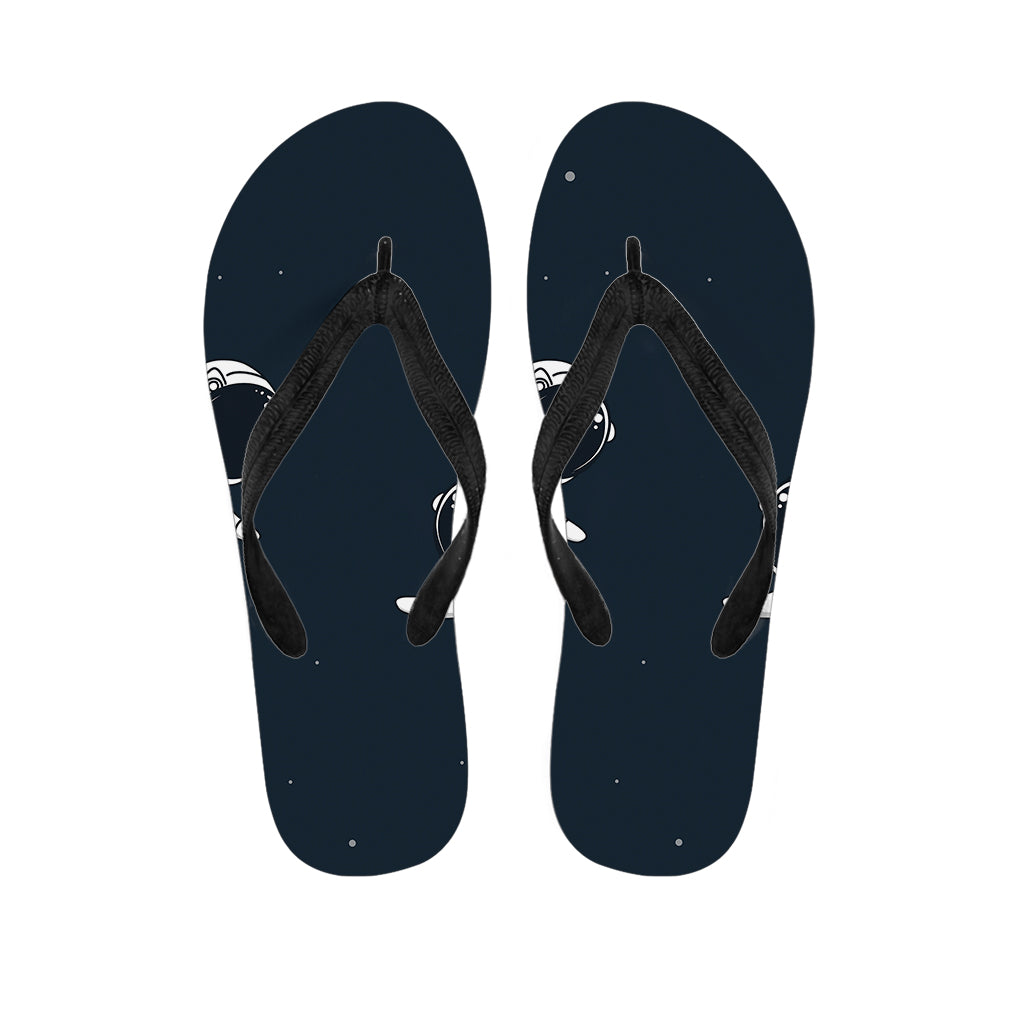 Astronaut Couple In Space Print Flip Flops