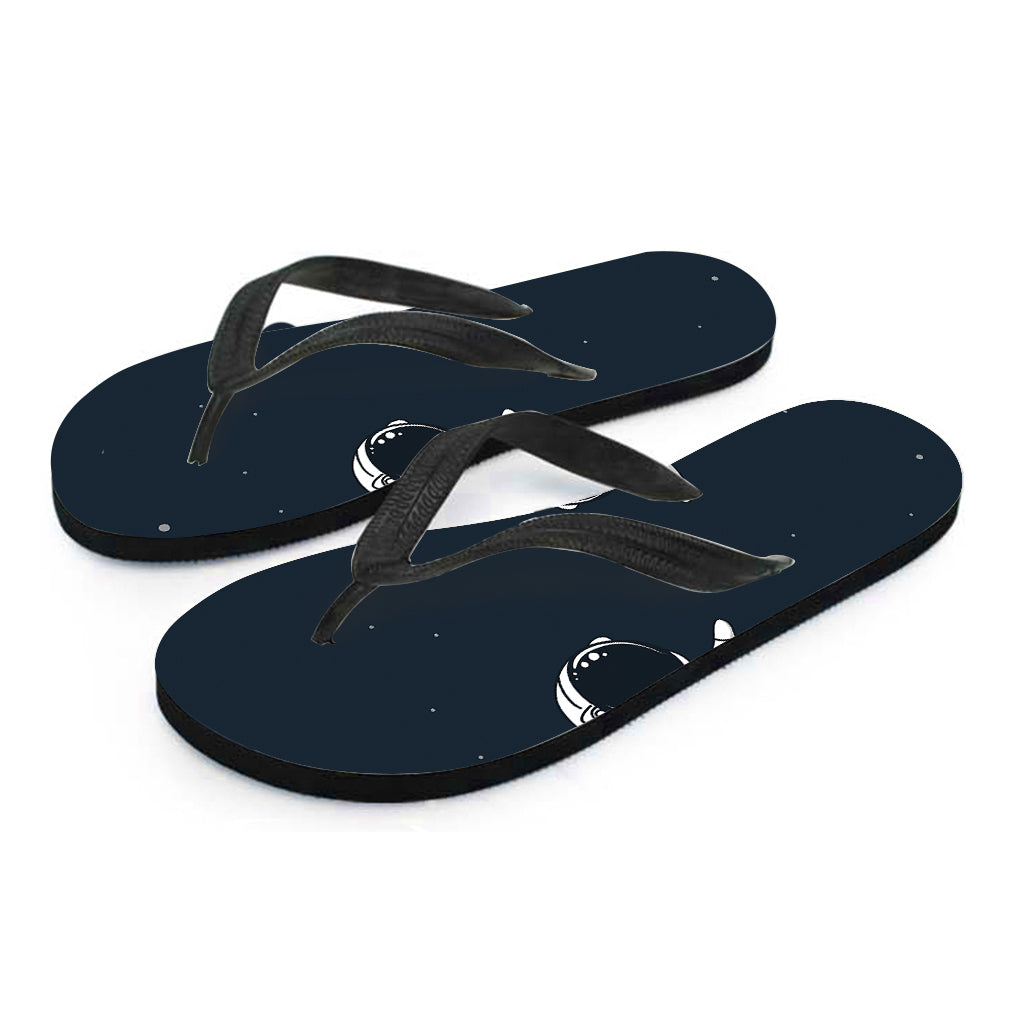 Astronaut Couple In Space Print Flip Flops