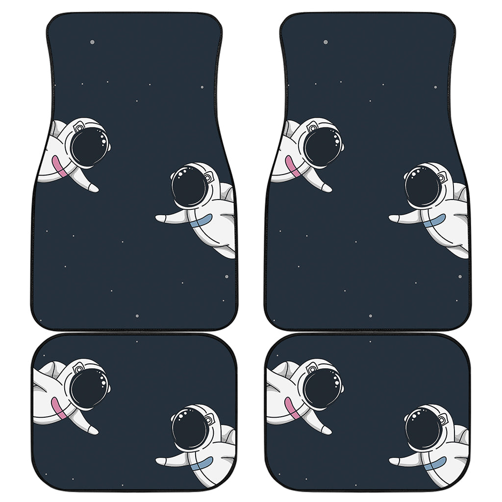 Astronaut Couple In Space Print Front and Back Car Floor Mats