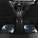 Astronaut Couple In Space Print Front and Back Car Floor Mats