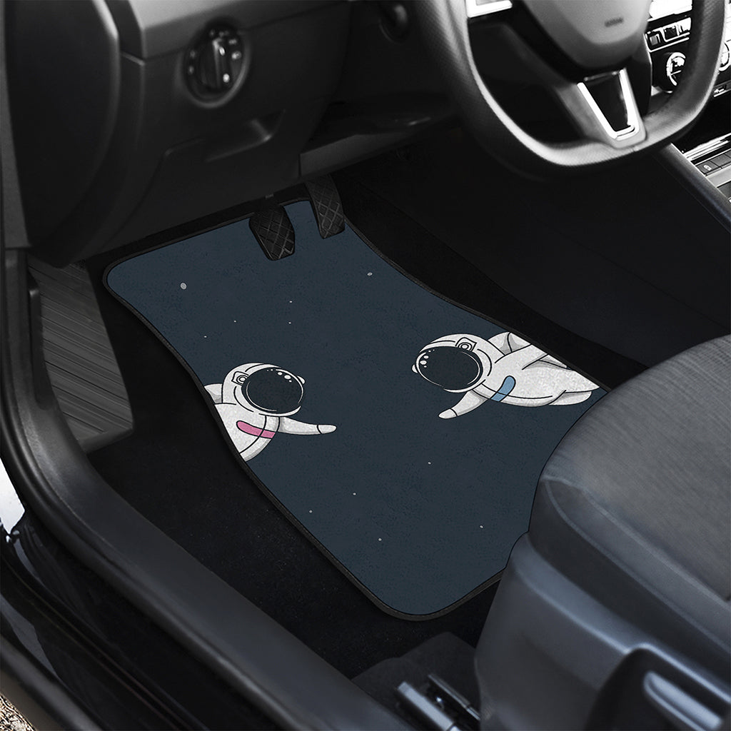 Astronaut Couple In Space Print Front and Back Car Floor Mats