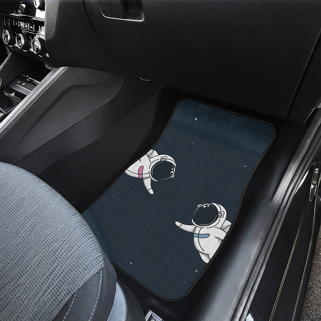 Astronaut Couple In Space Print Front and Back Car Floor Mats