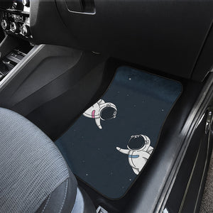 Astronaut Couple In Space Print Front and Back Car Floor Mats