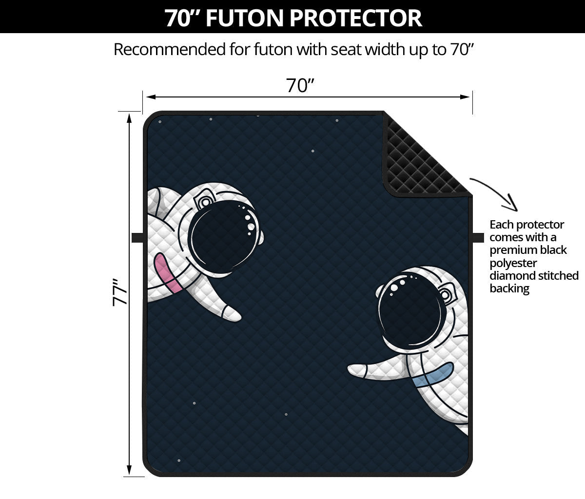 Astronaut Couple In Space Print Futon Protector