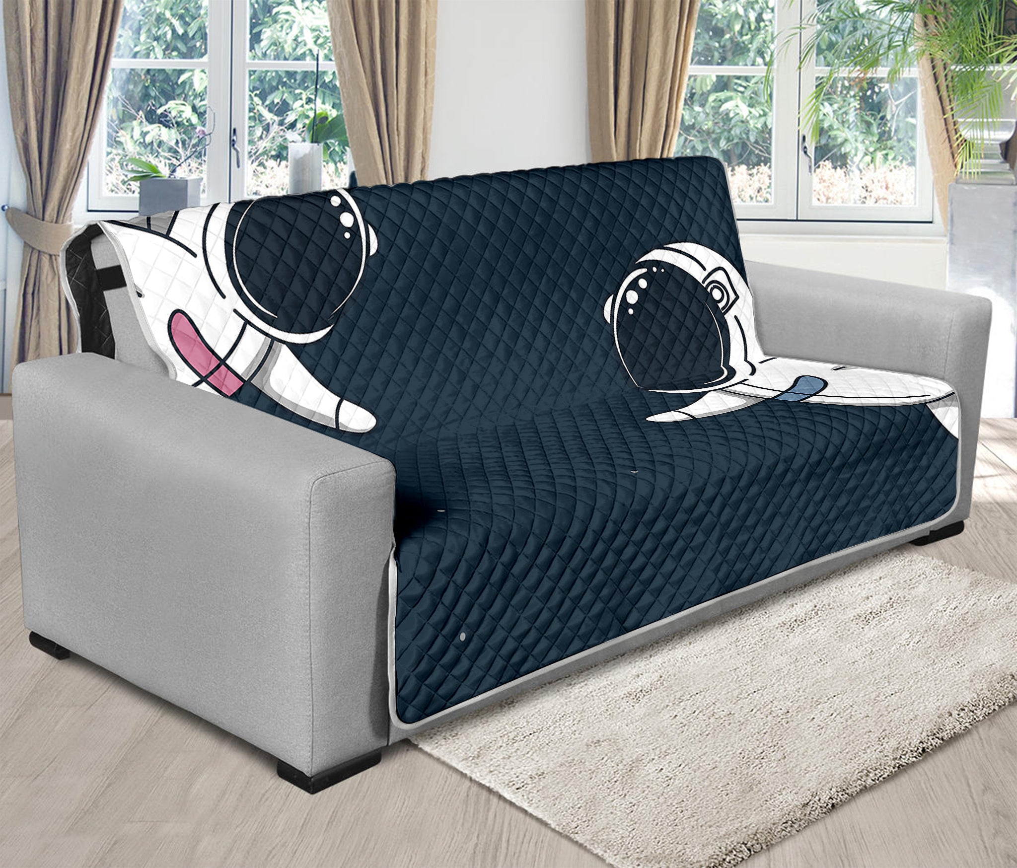 Astronaut Couple In Space Print Futon Protector