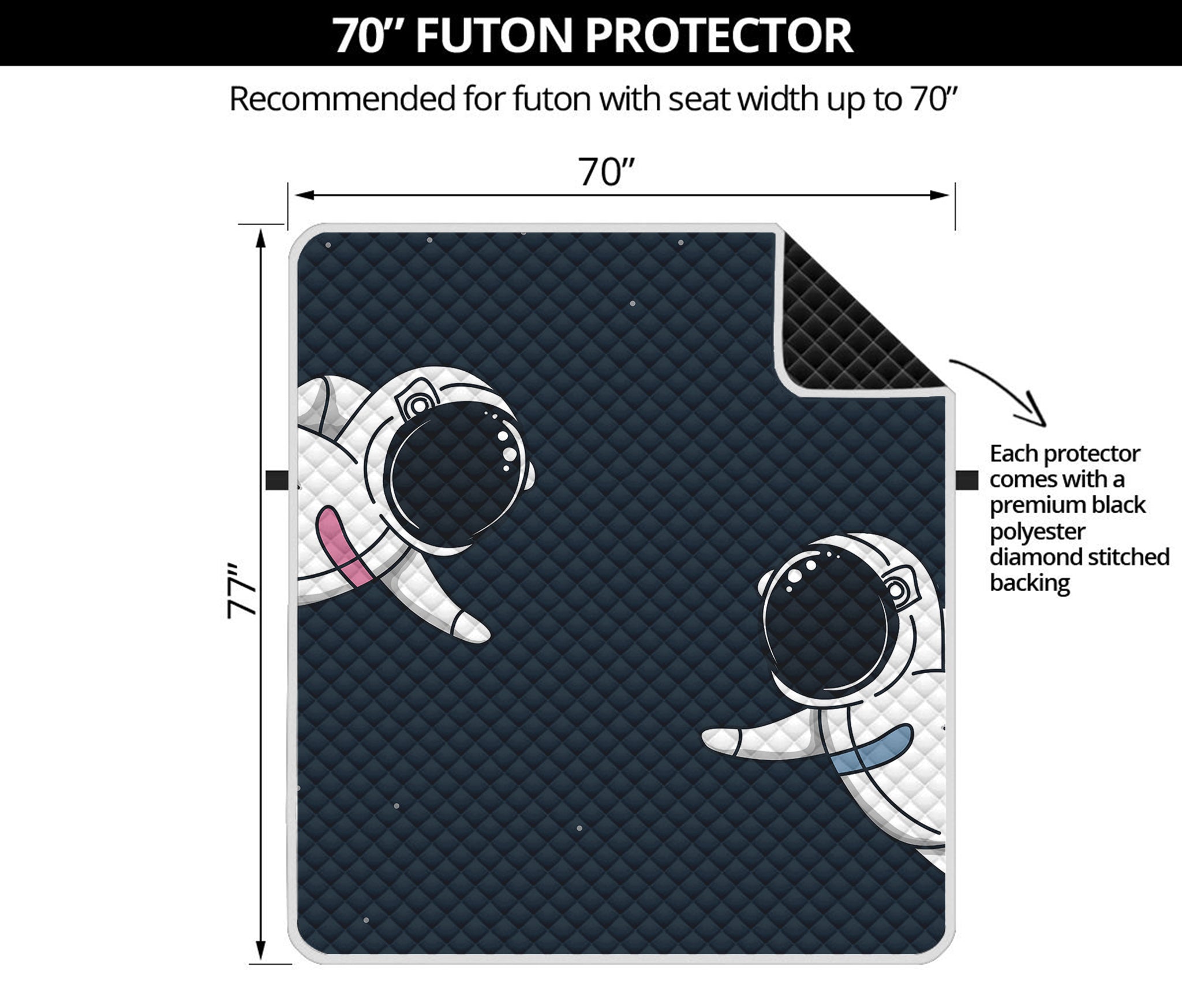 Astronaut Couple In Space Print Futon Protector