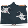 Astronaut Couple In Space Print Hooded Blanket