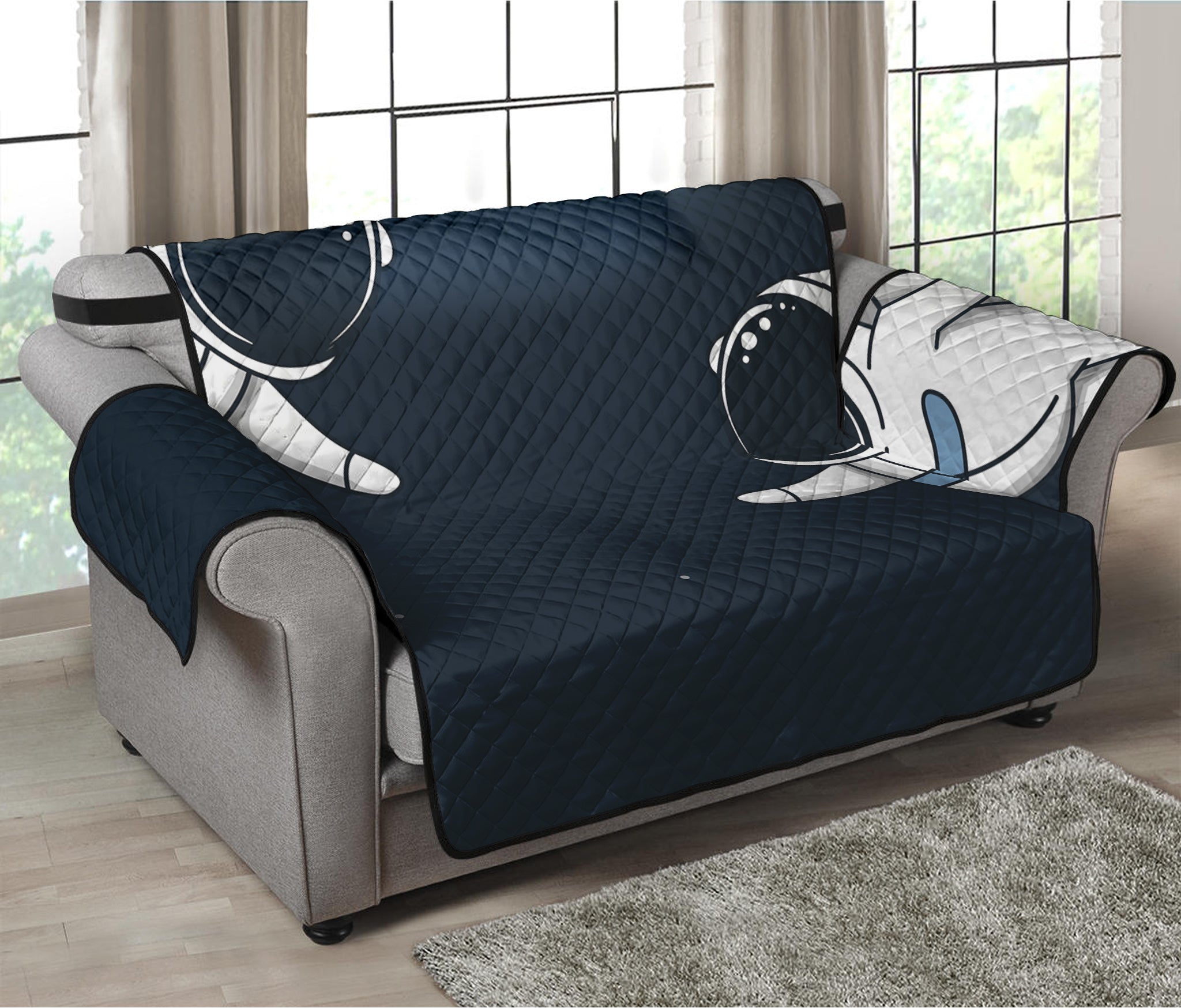 Astronaut Couple In Space Print Loveseat Protector