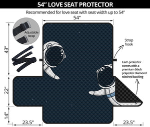 Astronaut Couple In Space Print Loveseat Protector