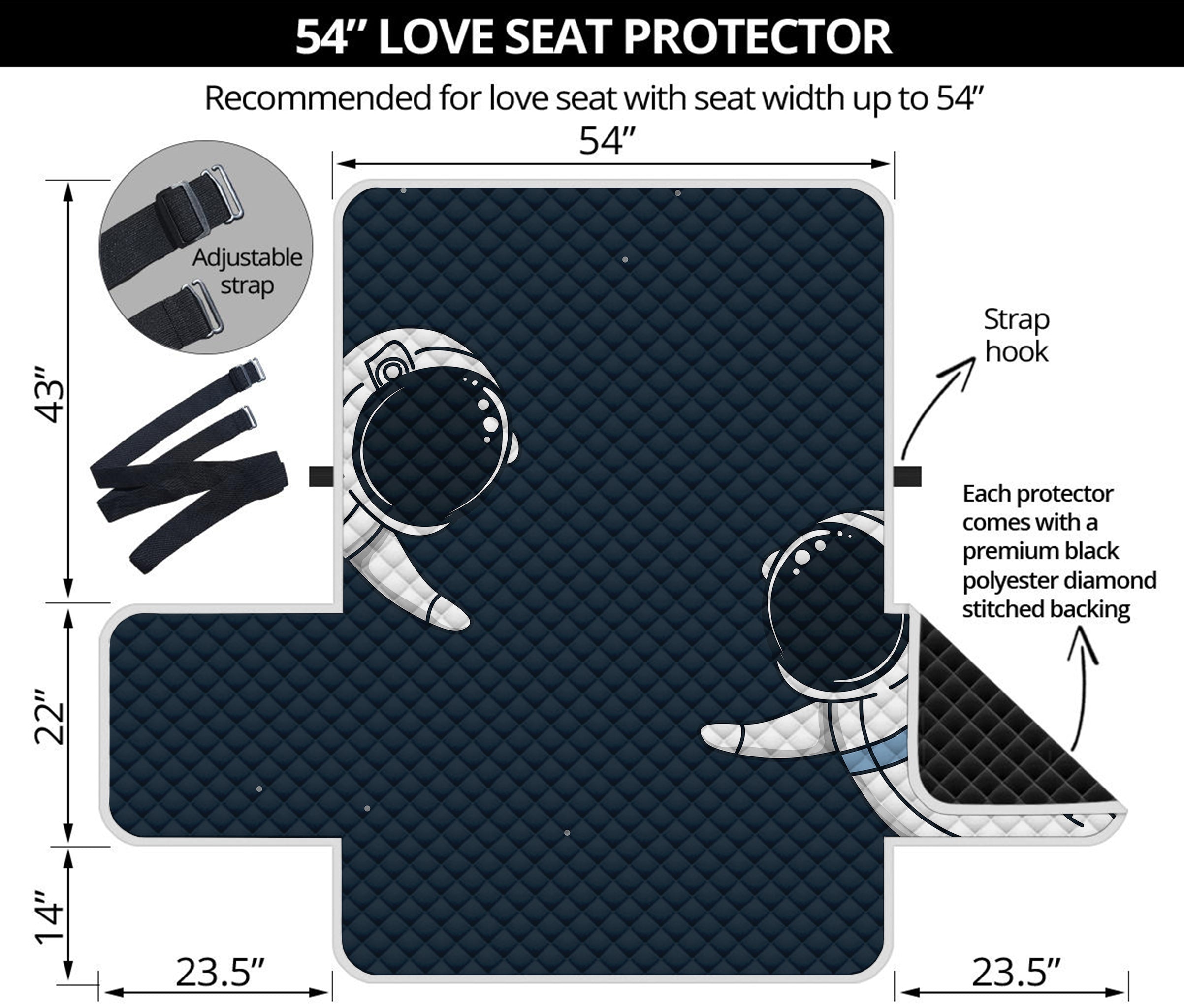 Astronaut Couple In Space Print Loveseat Protector