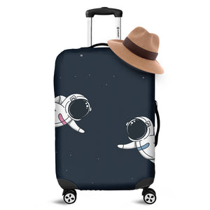 Astronaut Couple In Space Print Luggage Cover